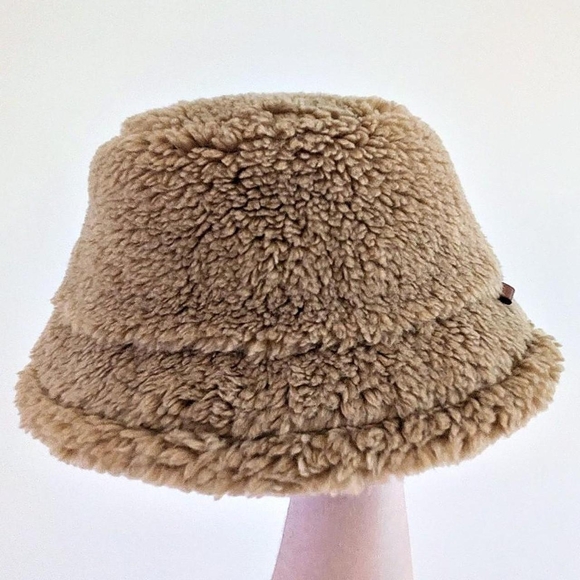 Coach Tan Sherpa Bucket Hat With Signature Jaquard Lining main image 2